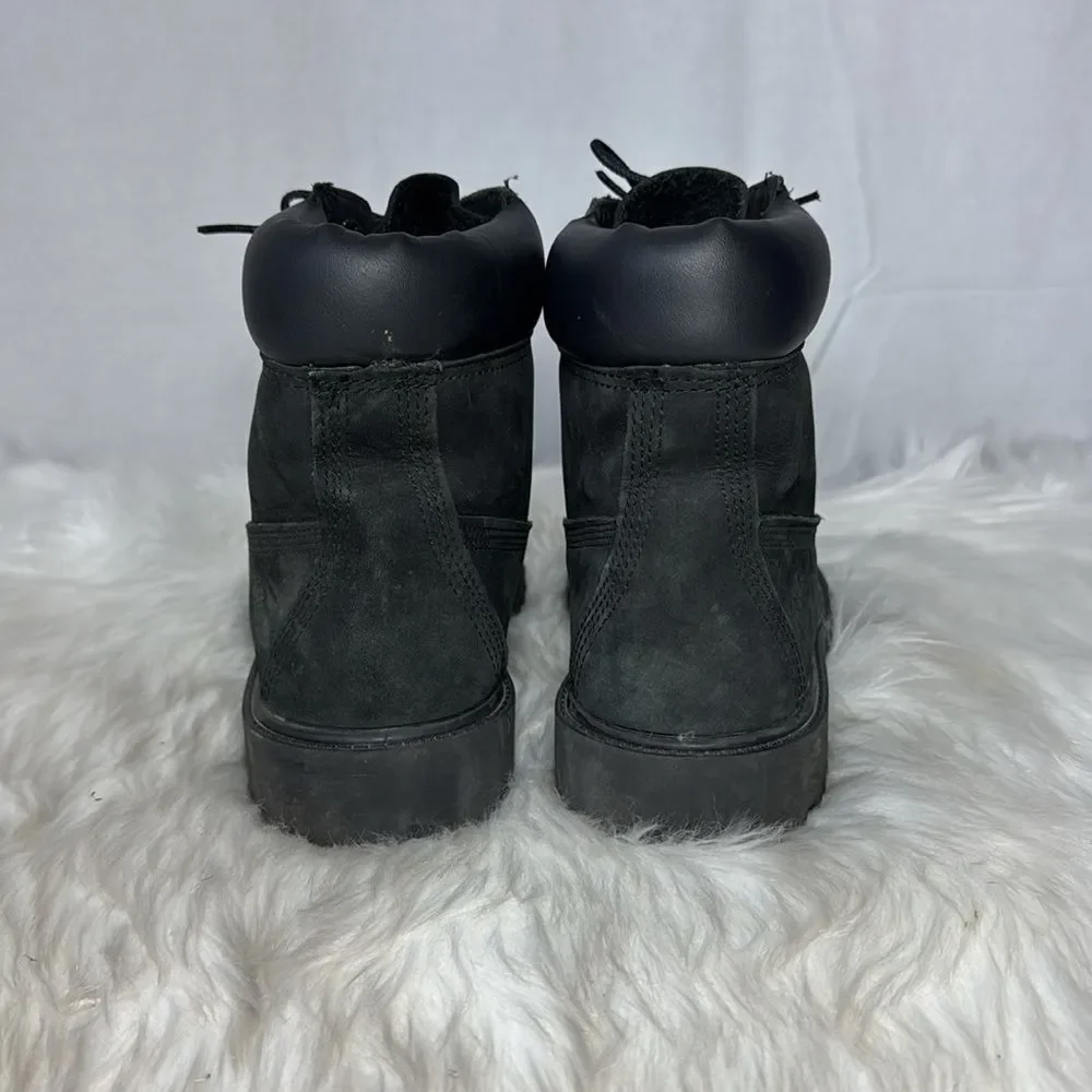 Timberland‎ Junior Kids' Black Nubuck Waterproof Lace-Up Boots Sz 6